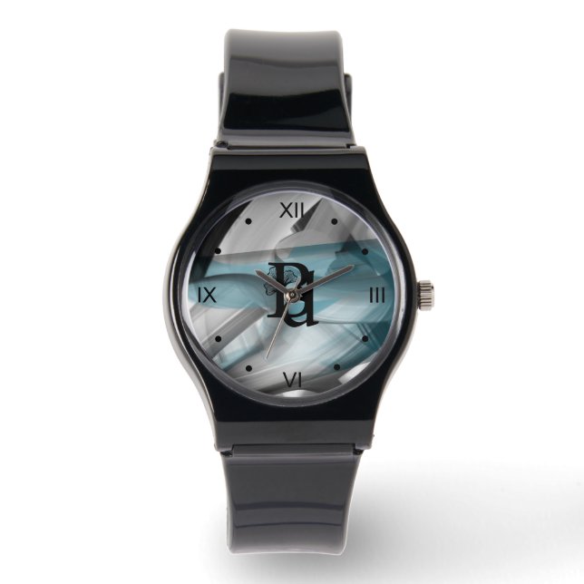 Bekijk Trend Abstract Art Blue Ocean Horloge (Voorkant)