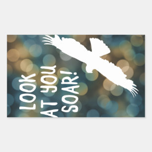 bekijk u stijgen rechthoekige sticker