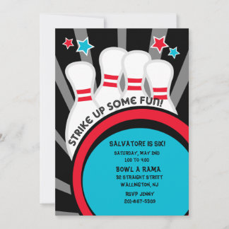Bekijk wat Fun Bowling Birthday Party Invitation Kaart