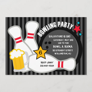 Bekijk wat Fun Bowling Birthday Party Invitation Kaart