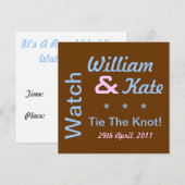 Bekijk William en Kate Stropdas The Knot Invitatio Kaart (Voorkant / Achterkant)