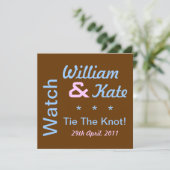 Bekijk William en Kate Stropdas The Knot Invitatio Kaart (Staand voorkant)