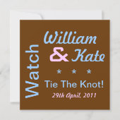 Bekijk William en Kate Stropdas The Knot Invitatio Kaart (Voorkant)
