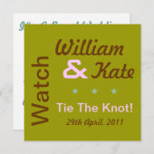 Bekijk William & Kate Stropdas The Knot Invitation Kaart (Voorkant / Achterkant)