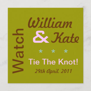 Bekijk William & Kate Stropdas The Knot Invitation Kaart