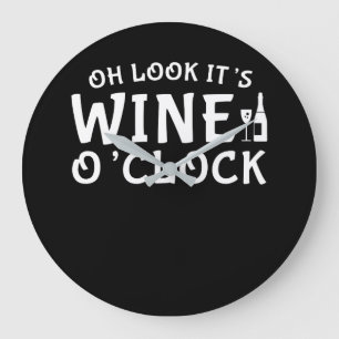 Bekijk zijn wijn OClock Wine Lover Grafisch Grote Klok