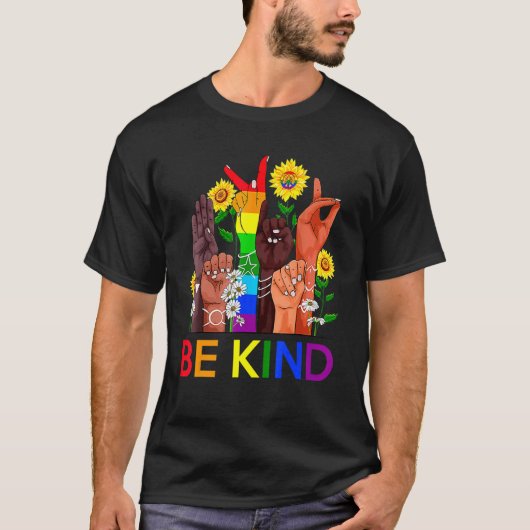 Bekind Lgbtq Blm Equal Human Rights Anti Bullying T-shirt (Voorkant)