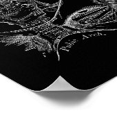 Bekken Anatomie Wetenschap Illustratie Wit op Zwar Poster (Hoek)