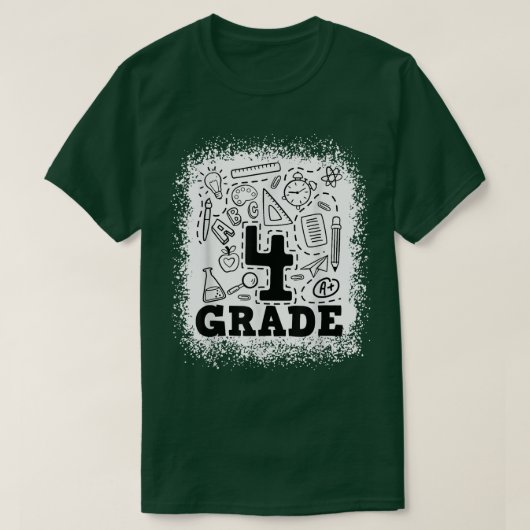 Beklede 4de graads Typografie Team 4de Grade terug T-shirt (Design voorkant)