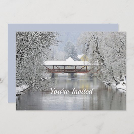 Beklede Bridge Snow-fotoKerstmis Kaart (Voorkant / Achterkant)