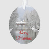 Beklede Bridge Snow-fotoKerstmis Ornament (voorkant)