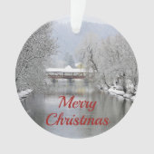 Beklede Bridge Snow-fotoKerstmis Ornament (voorkant)