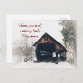 Beklede brug in winterkerstkaart briefkaart (Voorkant / Achterkant)