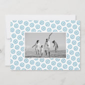 Beklede foto van de kerstturquoise-snowflake feestdagenkaart (Achterkant)