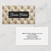 bekleding met ruitmotief en tufsteen | leer visitekaartje (Voorkant / Achterkant)