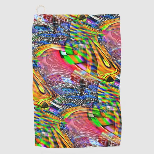 Bekleding van heldere levendige kleuren op ruwe ac golfhanddoek (Voorkant)