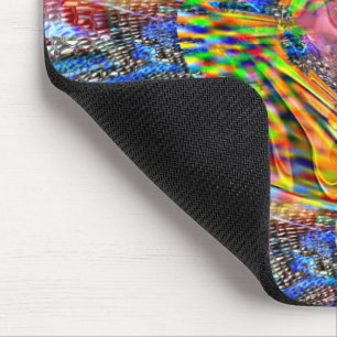 Bekleding van heldere levendige kleuren op ruwe ac muismat