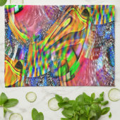 Bekleding van heldere levendige kleuren op ruwe ac theedoek (Gevouwen)