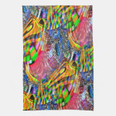 Bekleding van heldere levendige kleuren op ruwe ac theedoek (Verticaal)