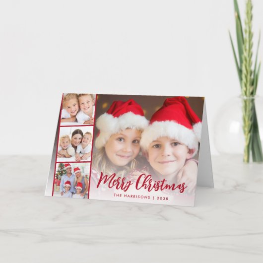 Bekleding van het rode kerstscript voor Merry-kers Feestdagen Kaart (Voorkant)