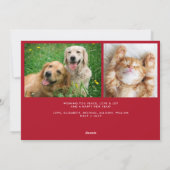 Bekleding van het rode kerstscript voor Merry-kers Feestdagenkaart (Achterkant)