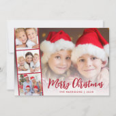Bekleding van het rode kerstscript voor Merry-kers Feestdagenkaart (Voorkant)