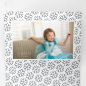 Bekleding van kerstfeestdag: zilveren foto drieluik wenskaart (Binnenzijde eerst)