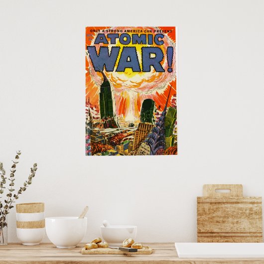 Bekleding van stripboeken voor atoomoorlogs poster (Keuken)
