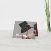 Bekleding White Ribbon Gradup Modern 3 Foto Bedankkaart (Achterkant)