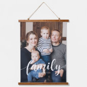 Bekledingsfoto voor Elegant Script "Family" Hangend Wandkleed (Voorkant)