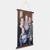Bekledingsfoto voor Elegant Script "Family" Hangend Wandkleed (Gebogen)