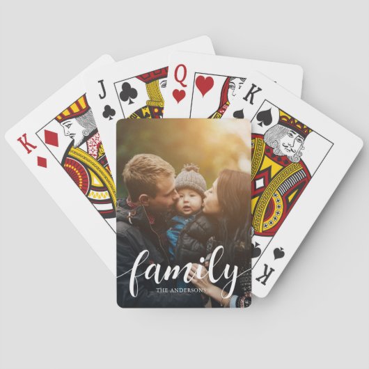 Bekledingsfoto voor Elegant Script "Family" Pokerkaarten (Achterkant)