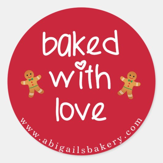 Beklekt met liefde - Gingerbrood Mannen - Kerstmis Ronde Sticker (Voorkant)