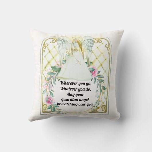 Bekleurde glazen ramen van Guardian Kussen (Achterkant)