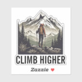 Beklim Hoger Bergwandelaar Waterdicht Sticker (Vel)