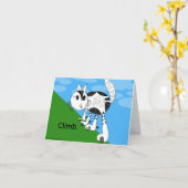 Beklim! Leuk Kat Notecard Kaart (Gele Bloem)
