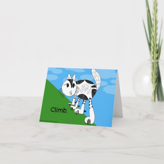 Beklim! Leuk Kat Notecard Kaart (Voorkant)