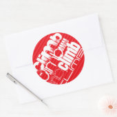 Beklim; Roodrode strepen Ronde Sticker (Envelop)