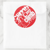 Beklim; Roodrode strepen Ronde Sticker (Tas)