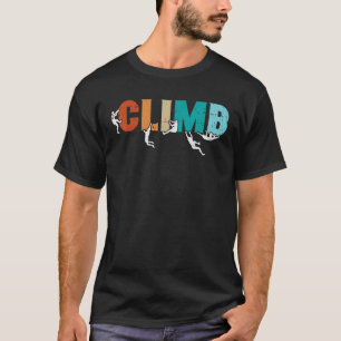 Beklim Word Rock Klimmer Retro Boulderen Mannen Bo T-shirt