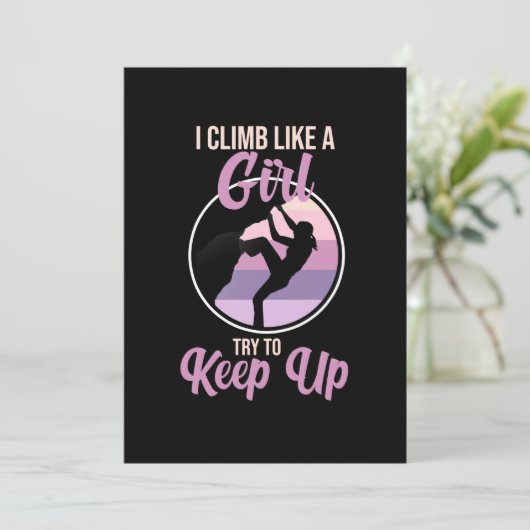 Beklimmen als Girl Mountainbt Bedankkaart (Staand voorkant)
