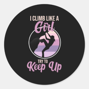 Beklimmen als Girl Mountainbt Ronde Sticker