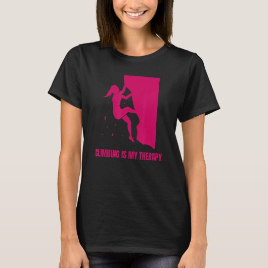 Beklimmen is mijn therapy Rock klim Boulderer T-shirt (Voorkant)