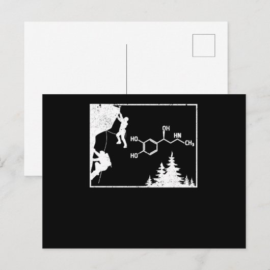 Beklimmen van adrenaline-chemische formules bij he briefkaart (Voorkant / Achterkant)