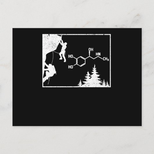 Beklimmen van adrenaline-chemische formules bij he briefkaart (Voorkant)