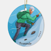 Beklimmen van een sneeuwgebergte Extreme Winter Sp Keramisch Ornament (Links)