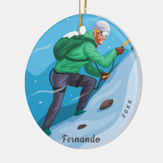 Beklimmen van een sneeuwgebergte Extreme Winter Sp Keramisch Ornament (Links)