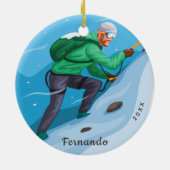 Beklimmen van een sneeuwgebergte Extreme Winter Sp Keramisch Ornament (Achterkant)