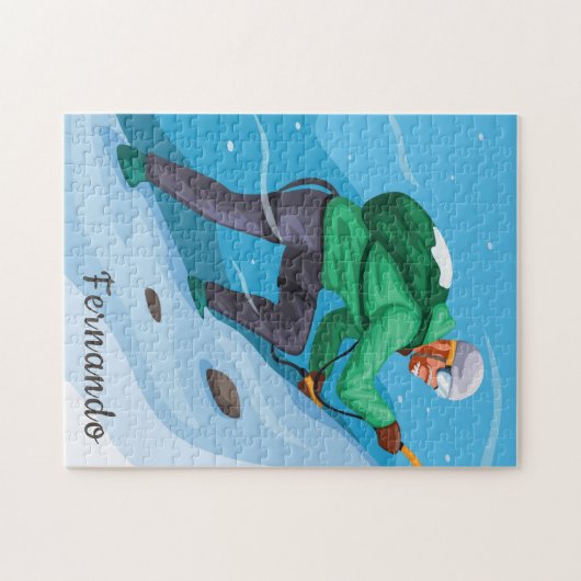 Beklimmen van een sneeuwgebergte Extreme Winter Sp Legpuzzel (Horizontaal)