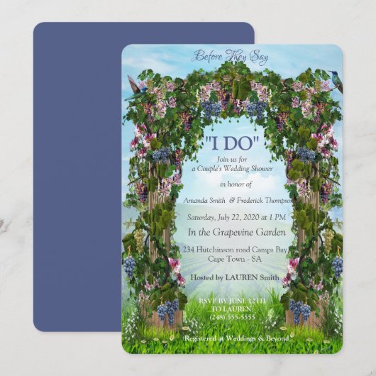 Beklimmende druiven en Honeysuckles Flowers Kaart (Voorkant / Achterkant)